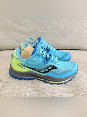 Saucony Kids Light Blue & Lime Trail Sneakers